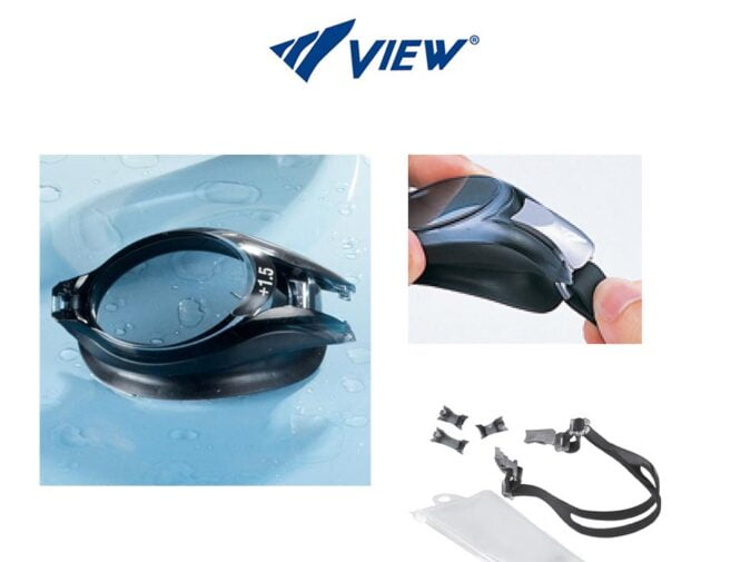 View Titanium Zwembril Deluxe Zwart