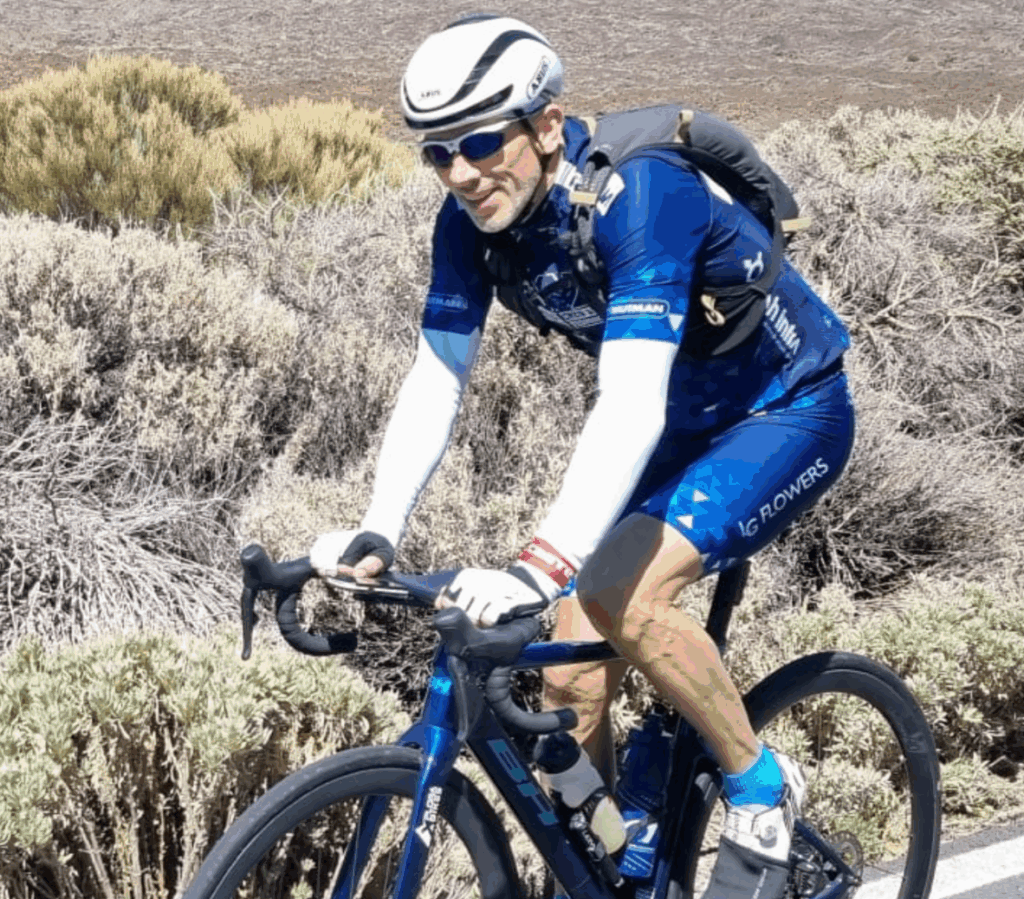 Rogier met fietsbril op sterkte